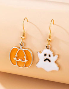 Pumpkin and Ghost Earrings